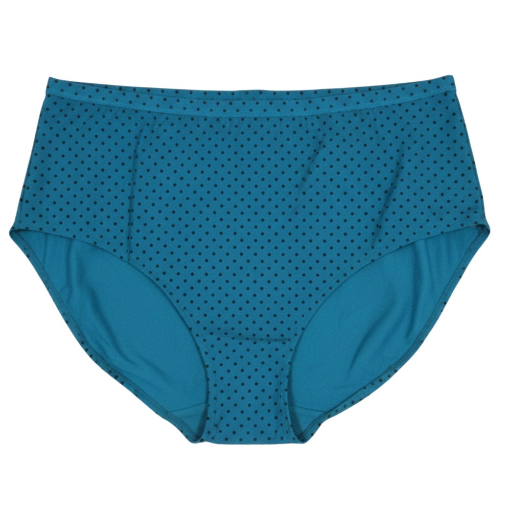 NWT TERRA & SKY Teal w/Black Polka Dot TUMMY CONTROL Swim Bikini BOTTOMS Sz 3X